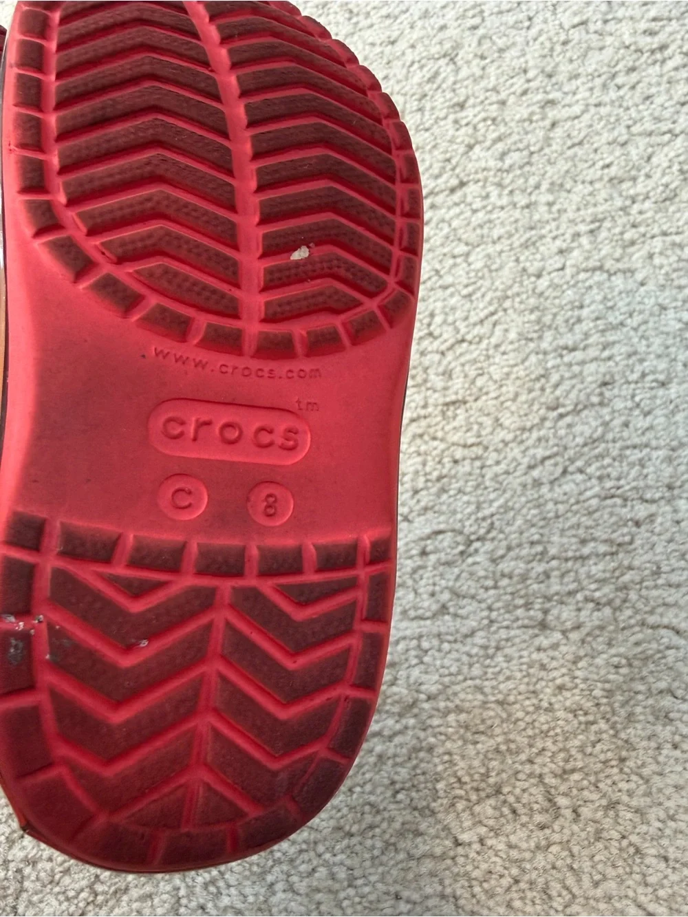 Crocs Toddler Size 8 Cars Lightning McQueen Fun Lab Rust-eze Red Flame Sandals